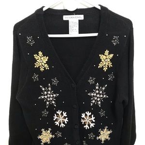 Festive embroidered studded sweater